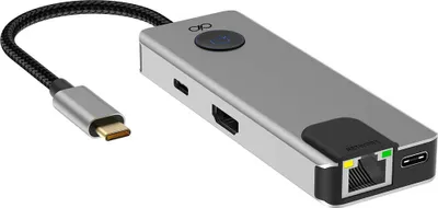 Image de Hub USB C Multiports 7 en 1 HDMI™ + 2 USB A 3.0 + 3 USB C 3.0 + RJ45 PD 100W Gris Force Power Lite