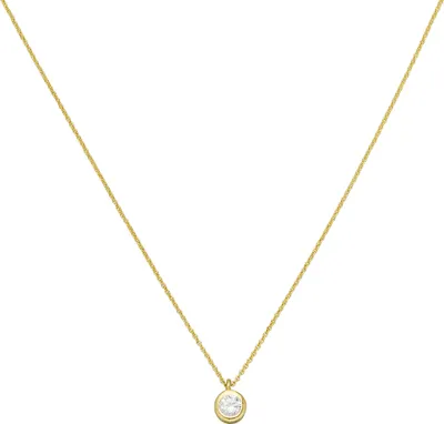Produktbild von JOBO Collier Kettte mit Anhänger 925 Silber vergoldet 1 Zirkonia 43 cm Kette