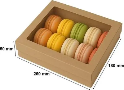 Zdjęcie produktu dla Pudełko Ozdobne Prezentowe Kartonik płaskie kraft 260x180x50mm Z Okienkiem