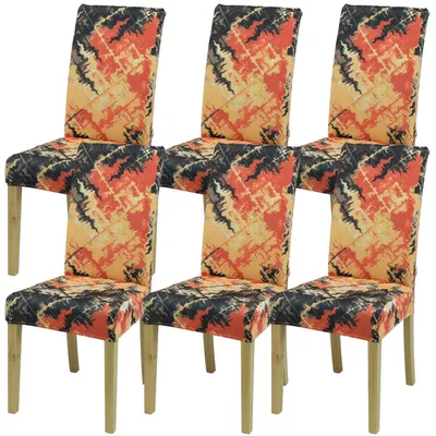 Productafbeelding van 6 stoelhoesjes, wasbaar, stretch, jacquard, melksilk, polyester