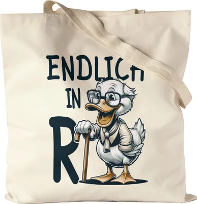 Produktbild von Endlich in Rente Jutebeutel - Alte Ente Ruhestand Witzig Geschenk