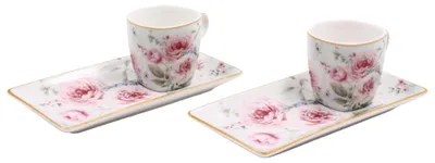 Produktbild von HOME ELEMENTS Espresso-Set 2 x 65 ml mit Untersetzern, Rose