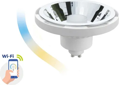 Produktbild von Spectrum SMART LED Leuchtmittel Reflektor weiß 10W GU10 CCT 3000-5800K 30° kompatibel mit App, Google Assistant, Alexa und Tuya, dimmbar