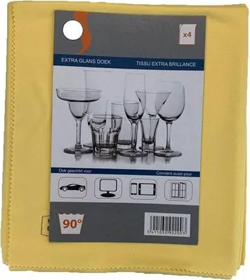 Produktbild von Flipper Glasreinigungstuch Set - Mikrofaser - 50x70 cm - 4er Pack - Gelb