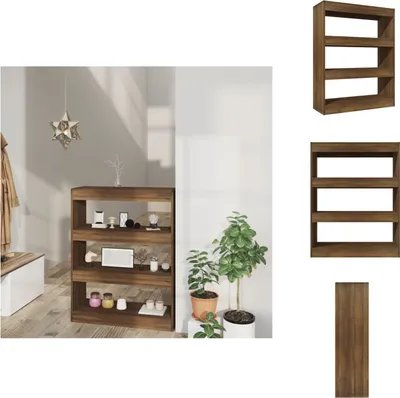 Produktbild von vidaXL Bücherregal/Raumteiler Braun Eiche 80x30x103 cm Holzwerkstoff -  Bücherregale & Bücherschränke