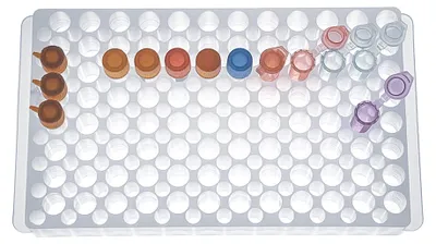 Doppelreihen-Ständer für Mikrozentrifugenröhrchen, 96 Positionen, 0,2–1,5 ml