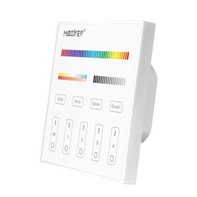 Obrázek produktu pro LED Solution Mi-Light RF Nástěnný dálkový ovladač pro RGB a CCT LED pásky, 4-kanálový, AC 230V T4