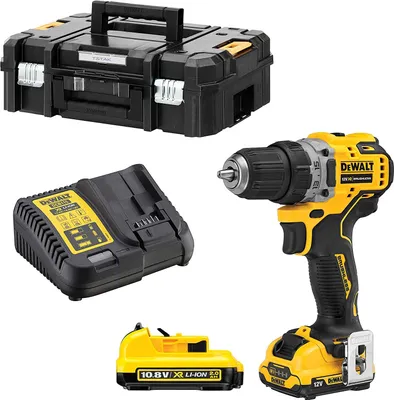 Zdjęcie produktu dla DeWALT DCD701D2-QW, Śrubokręt, Uchwyt pistoletowy, Czarny, Żółty, 1500 RPM, 425 RPM, 57,5 N·m