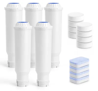 Wasserfilterset 5 Filter + 4 Entkalkungs- + 8 Reinigungstabletten