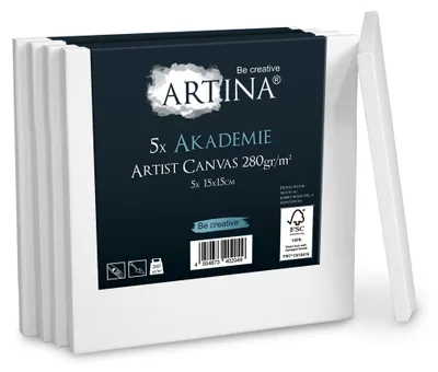 Productafbeelding van Artina Keilframe canvasdoeken, Academie-kwaliteit, 15x15 cm, set van 5