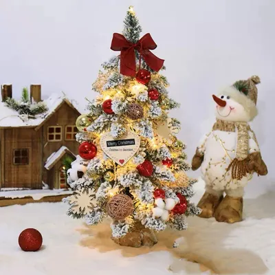 Mini-Weihnachtsbaum mit Beleuchtung, 52 cm, goldrot