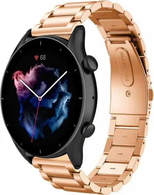 Produktbild von Strap-it Stahlarmband - Kompatibel mit Amazfit GTR 3 (Pro) Armband Ersatzarmband Edelstahl - Gliederarmband mit Faltschließe - Hochwertiges Material - für Smartwatch 22mm Armband Rosa Gold