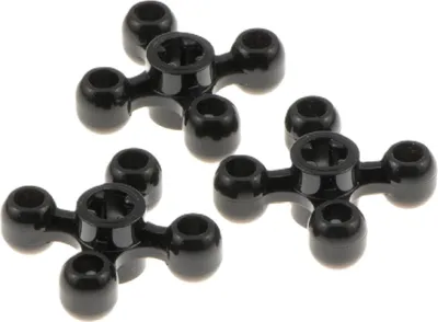 Obrázok produktu pre 3x guľový kĺb ozubeného kolesa Lego Technic čierny krížový otvor pre nápravu 49135 32072