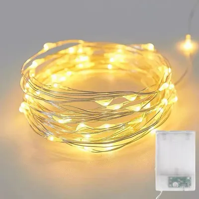 Lichtsnoer 5 m 50 LEDs warmweiß batteriebetrieben IP65