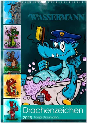 Produktbild von Drachenhoroskop 2026 (Wandkalender 2026 DIN A3 hoch), CALVENDO Monatskalender
