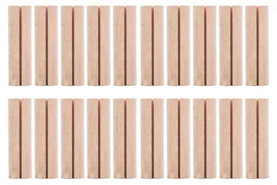 Image de Porte-cartes en bois, bois de pin avec 20pc, carte r?utilisable et r?sistante, design cylindrique pour la d?coration de la maison, 6 Cm Appropri ? pour l'affichage, forme ?l?gante, style