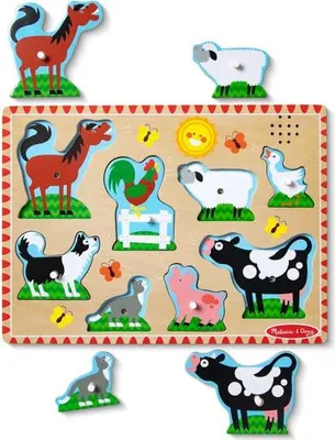 Produktbild von Holzpuzzle mit Geräuschen Bauernhoftiere