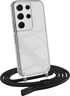 Produktbild von Handykette für Samsung Galaxy S21 Ultra - Handyhülle mit Schnur Cover in Schwarz