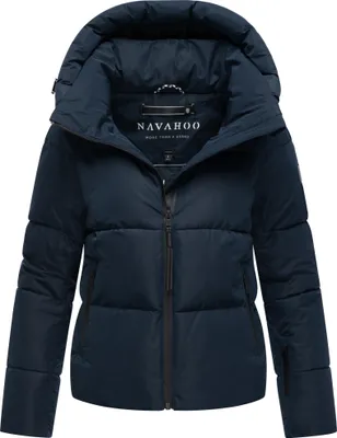 Produktbild von Navahoo Damen Winterjacke Steppjacke – warm & leicht, mit Kapuze, Frostherz, Navy Gr. 40 – L