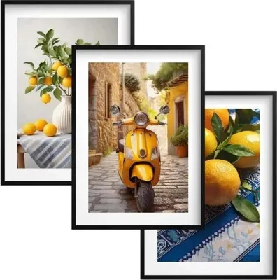 Produktbild von Küchenposter für die Wand Wandbilder im schwarzen Rahmen für Küche Esszimmer