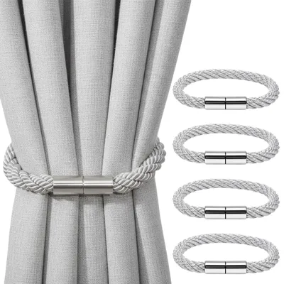 Magnetische Gardinenhalter 4 Stück, grau, 50 cm lang