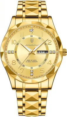 Produktbild von Herren Quarzuhr Edelstahl mit Datums- und Wochentagsanzeige, Leuchtzeiger, 30M Wasserdicht, Business Sport Armbanduhr Elegant