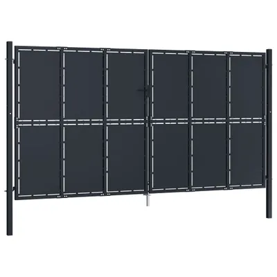 Image de vidaXL Portail de jardin acier 400 x 175 cm Anthracite