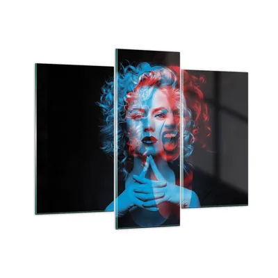 Produktbild von Bilder auf glas - 3 Teile - Schwarz Frau Emotionen - 130x100cm - Glasbilder - Wandbilder - Bilder - zum Aufhängen bereit - Wanddekoration aus Glas - Glas Bilder - Wandbild auf Glas - GCB130x100-4472