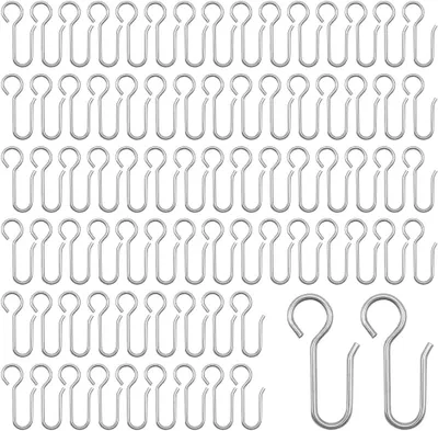 Produktbild von Vorhanghaken 80 Stück, Schwere Metall S-Haken, 40x20mm, Silber, für Vorhänge und Türvorhänge