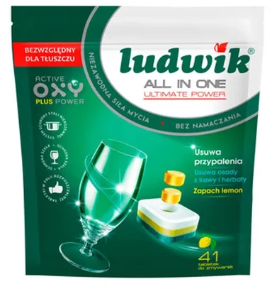 Zdjęcie produktu dla Ludwik All in one tabletki do zmywarek LEMON 41 szt.