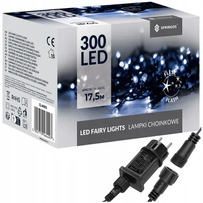 Produktbild von LED-Weihnachtsbaumlichter 300 Flash Blau-Weiß 17,5 m Außen am Strom Springos