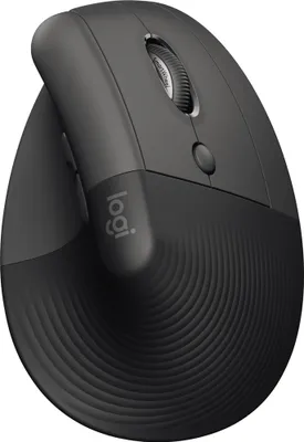 Zdjęcie produktu dla Logitech Lift, prawa, wersja pionowa, bezprzewodowa RF + Bluetooth, 4000 DPI, grafitowa