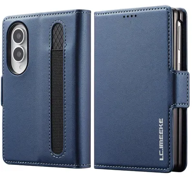 Obrázek produktu pro Magnetické flipové kožené pouzdro pro Samsung Galaxy Z Fold 8, s přihrádkou na karty a funkcí stojánku Modrá