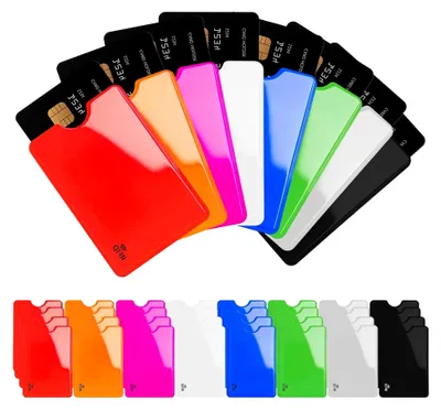 Produktbild von 24 Stück RFID Blocker Kartenhülle,6,3 cm x 9,1 cm,mehrfarbig,Schutz vor Identitätsdiebstahl,sichere Kreditkartenhüllen,wasserdichte Aluminiumfolie,schlankes Design, passt problemlos in Ihre Geldbörse