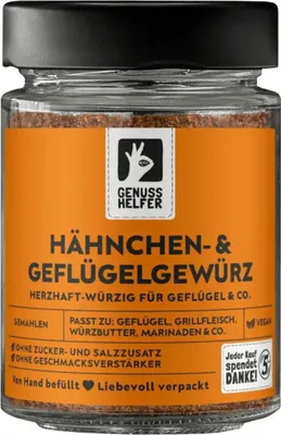 Produktbild von Hähnchengewürz, gemahlen, zum Würzen und Marinieren von Geflügelgerichten, leckeres Geflügelgewürz, 80g im Glas