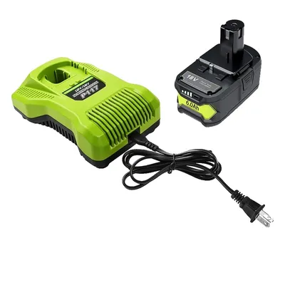Obrázek produktu pro Akumulátor RYOBI 18V, kapacita 6,0 Ah, kompatibilní s nářadím RYOBI, 1 akumulátor 1 nabíječka