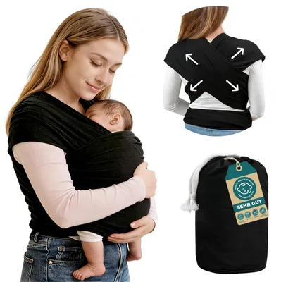 Produktbild von Ergonomisches Tragetuch für Babys bis 15 kg – aus Baumwolle und Polymer
