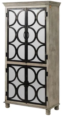 Immagine prodotto di MASSIVMOEBEL24 | HERMITAGE #017 Vetrina in legno di mango - laccato / grigio 97x45x190