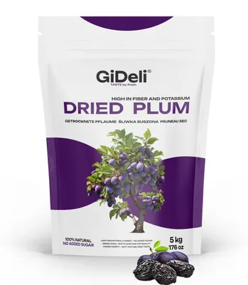 Image de Pruneaux séchés, 5 kg, sans noyau, non sucrés, végétaliens, pur produit, idéal pour une collation ou pour le muesli. Marque : GiDeli