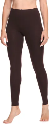 Image de Ladeheid Femmes Leggings longs en coton LA40-133 (Marron, L)