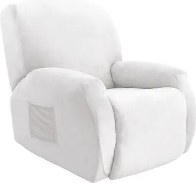 Obrázek produktu pro Topchances Velvet Recliner Chair Cover, Stretch Recliner Chair Cover, elastický kryt pro TV křeslo Recliner Chair (bílý)