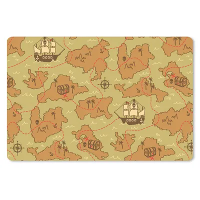 Produktbild von MuchoWow® Schreibtischunterlage Schatzkarte - Piraten - Muster - Kinder 60x40 cm - XXL Mauspad - Großes Mauspad