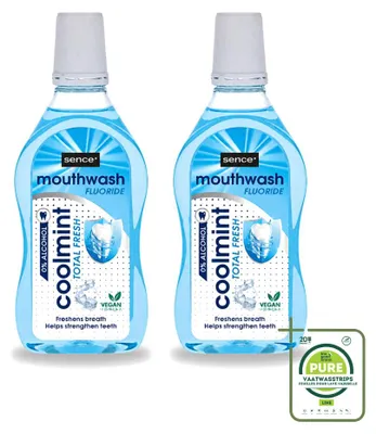 Zdjęcie produktu dla 2 opakowania płynu do płukania ust Sence Fresh Coolmint, 500 ml - opakowanie zbiorcze - 2 sztuki