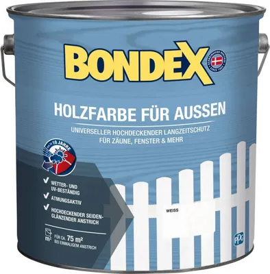 Produktbild von BONDEX HOLZFARBE FÜR AUSSEN Weiß 7,5 l - 446764