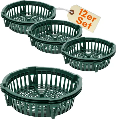 Produktbild von 12er Set Pflanzkörbe für Blumenzwiebeln Pflanzschale Tulpenzwiebeln Blumenzwiebelpflanzer Pflanzkorb Blumenzwiebeln Pflanzschalen Wurzelschutz gegen Wühlmäuse 30 cm