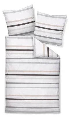 Produktbild von Janine Design Bettwäsche-Garnitur Mako-Satin 87101 J. D. Farbe taupegrau Größe 155x220+80x80