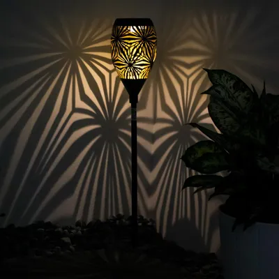 Produktbild von LED Solar Steckleuchte, Metall, schwarz, wetterfest, H 58 cm