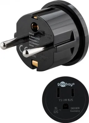 Produktbild von Wentronic Netzadapter, Schwarz - Schutzkontaktstecker (Typ F, CEE 7/4) > US/Japan-Buchse (Typ B, NEMA 5-15, 3-polig)
