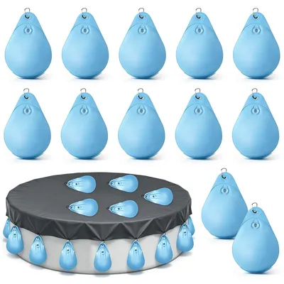 Immagine prodotto di 12 pesi per coperture di piscine, con sacchetto per l'acqua, dimensioni 34 x 23 cm, realizzati in PVC resistente al freddo