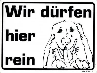 Produktbild von Hinweis- Schild - HUND - WIR DÜRFEN HIER REIN - Gr. 20 X 15 cm - Tiere Hund - 308217